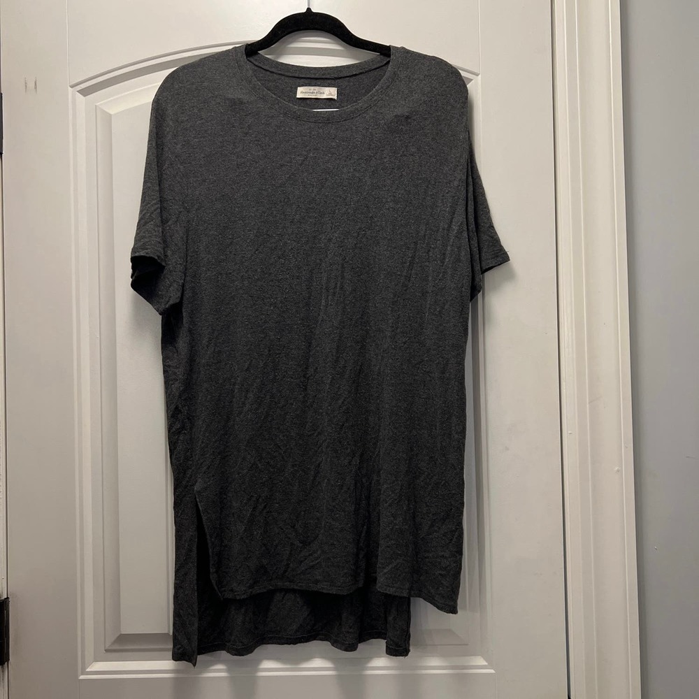 Abercrombie & Fitch Women’s‎ Hi-Low Hem Soft Short Sleeve Tunic Top Size L Gray